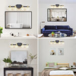 Gold and black Vanity Lights for Bathroom 23.6inch Vintage 4-Light ron Finish Vanity Light Fixture for Bathroom or Hallway