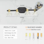 Gold and black Vanity Lights for Bathroom 23.6inch Vintage 4-Light ron Finish Vanity Light Fixture for Bathroom or Hallway - Image 5