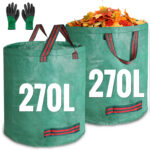 Garden Waste Bags 2PCS 120L 200L 300L 500L Heavy Duty Dumpy Bags, Reusable Garden Sacks with Handles, Ideal for Collecting Yard Waste, Plant Waste Grass and Leaves,Various Sizes and Quantities Are Qvailable for Selection,Good Partner for You - Image 9